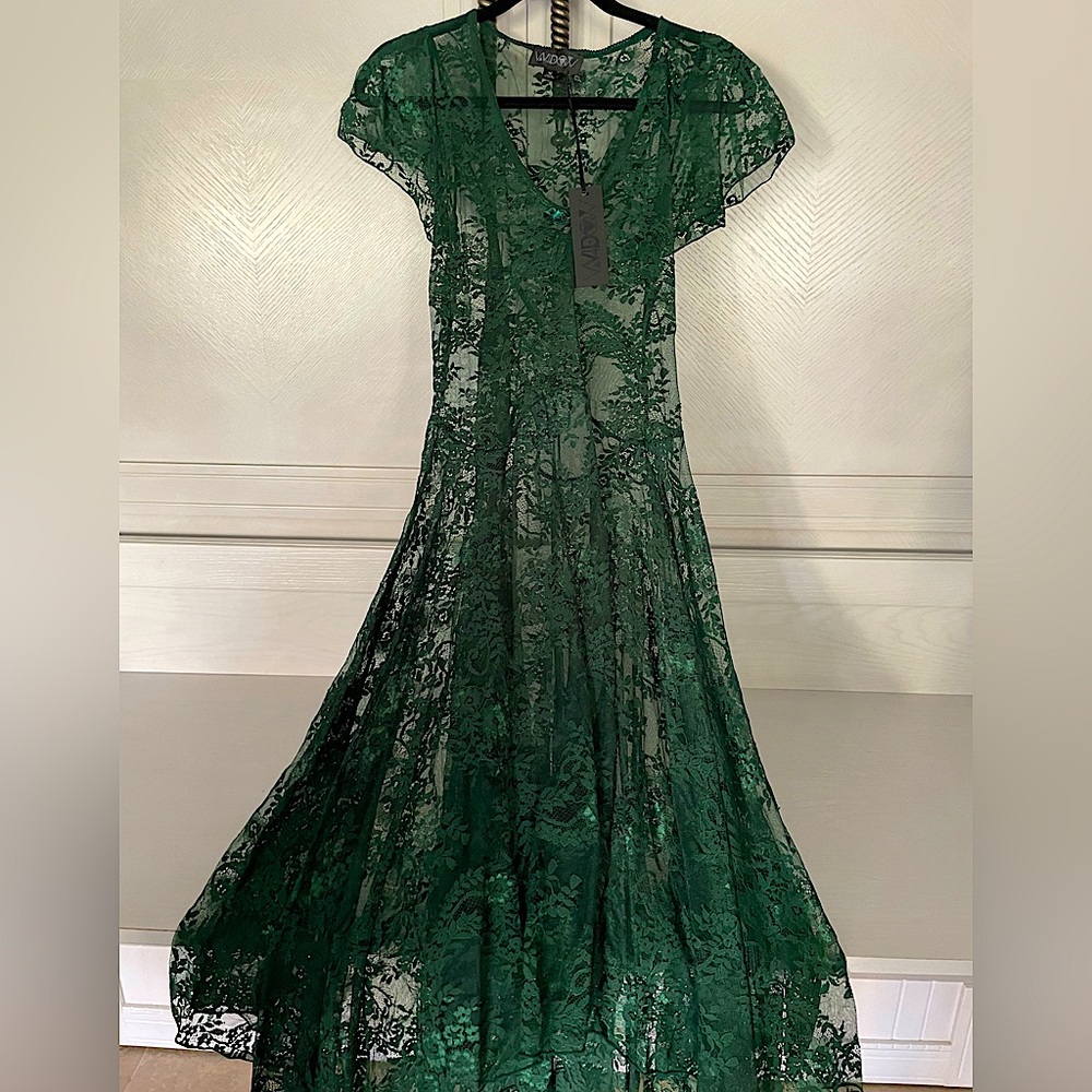 NWT Widow/DollsKill “Dearly Departed” Green Lace Dress